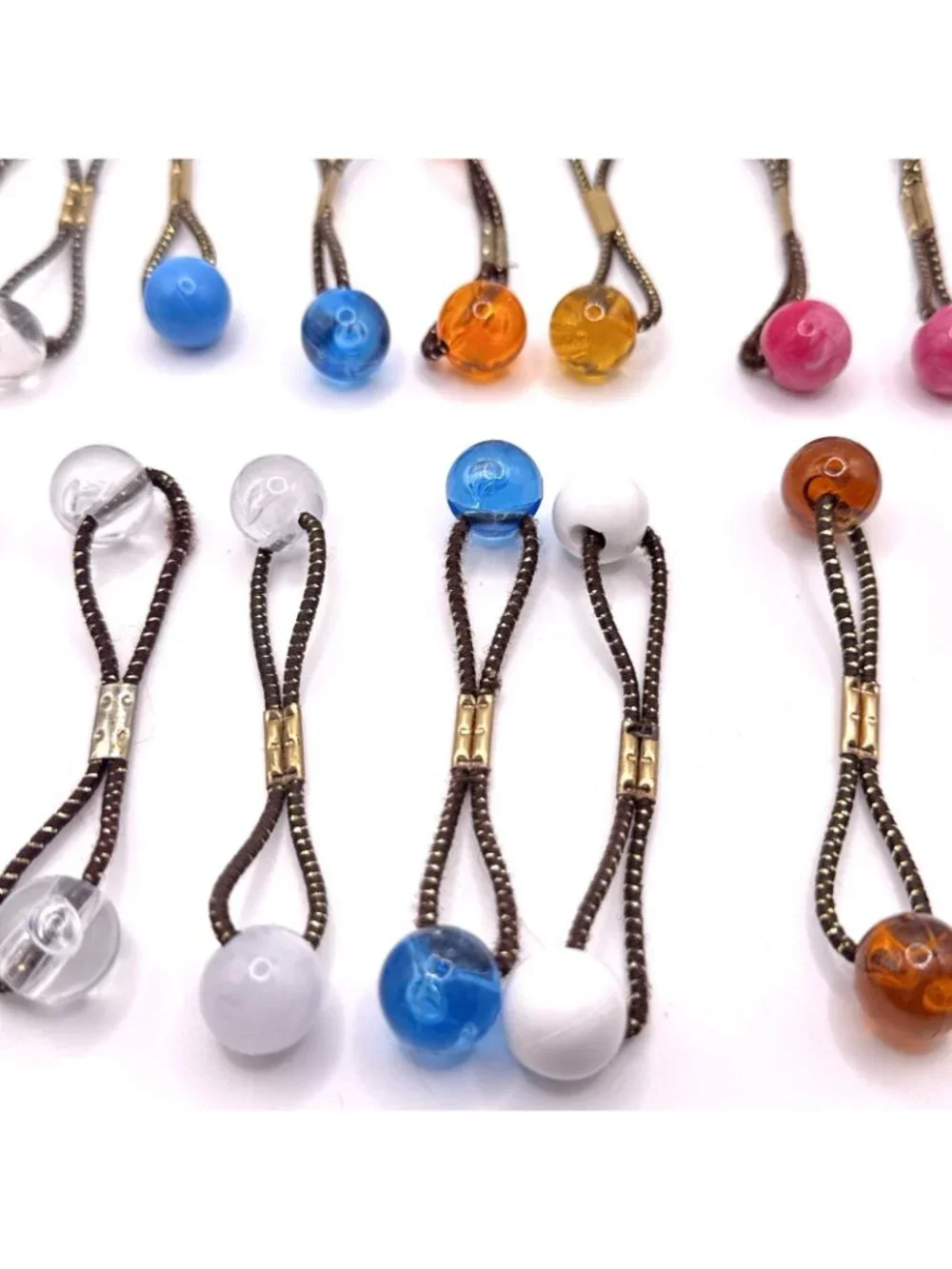 20 GOODY Vintage Ponytail Holders Twin Beads Medium Knocker Balls Hair Ties #2